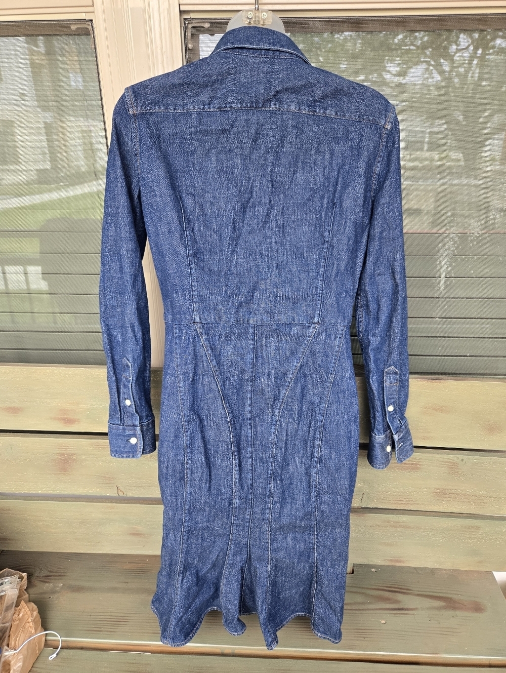 Polo by Ralph Lauren Dark Blue Denim Button-Front Midi Dress - Picture 6 of 11